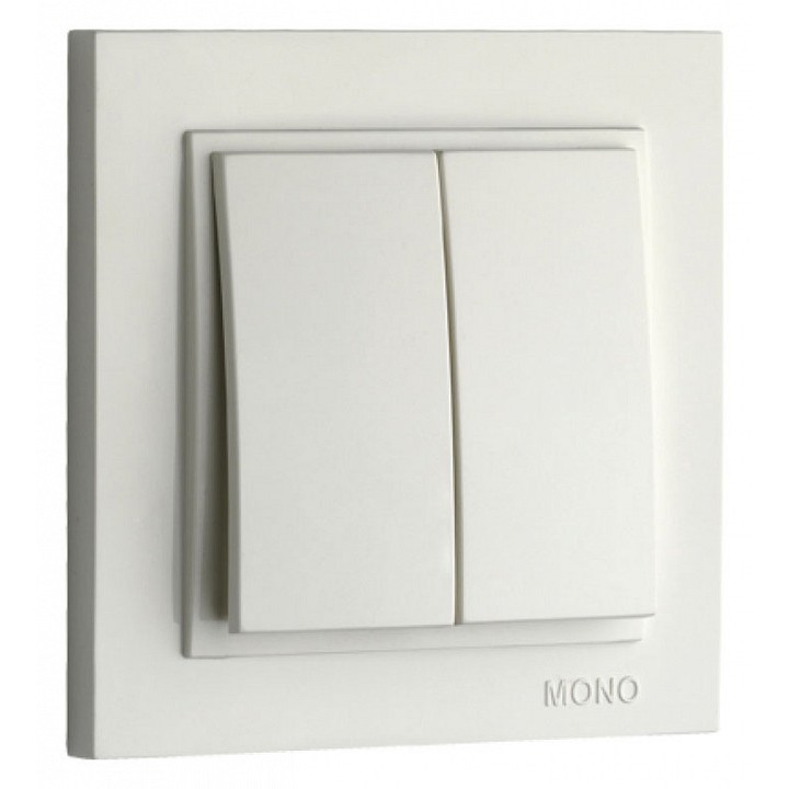 Выключатель проходной двухклавишный механизм бел. Mono Electric Despina/ Larissa 500-001925-102